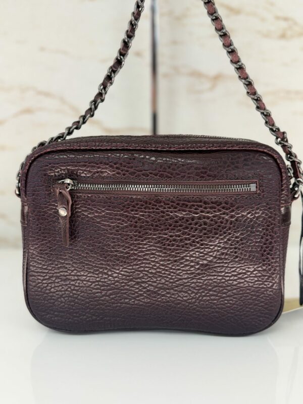 Sac bandoulière Orélia E1 Mila Louise en cuir rouge/bordeaux