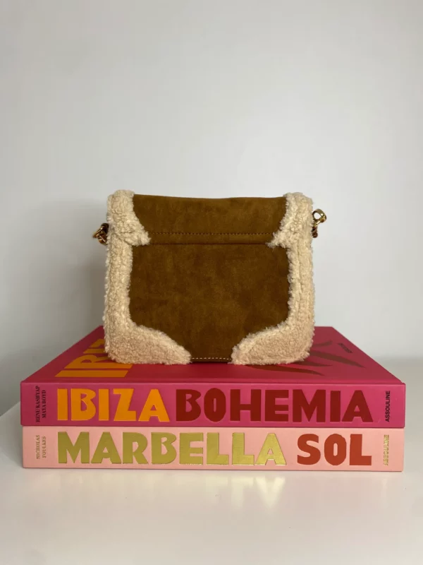 Sac à main femme Evelyn marron moumoute Vanessa Wu