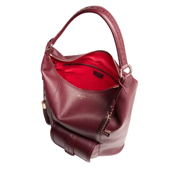 Sac hobo zippé M Premier Flirt Lancel cassis