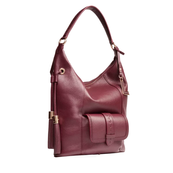 Sac hobo zippé M Premier Flirt Lancel cassis