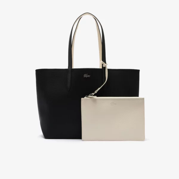 Sac cabas Anna réversible avec pochette Lacoste noir/farine