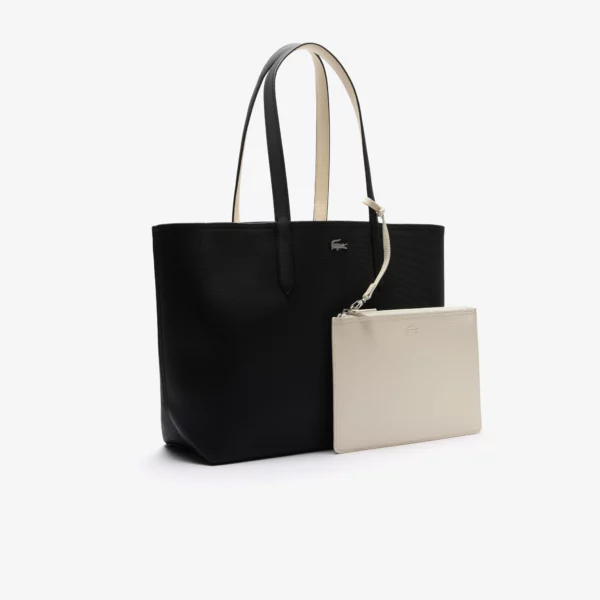 Sac cabas Anna réversible avec pochette Lacoste noir/farine