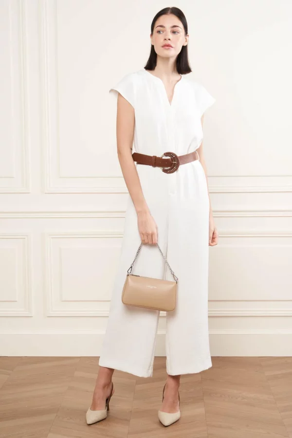 Sac trotteur femme cuir Lancaster Suave Even beige foncé