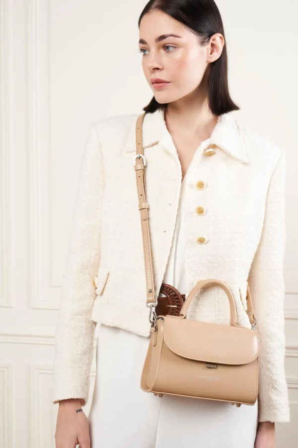 Sac à main femme Lancaster cuir Suave Even beige foncé