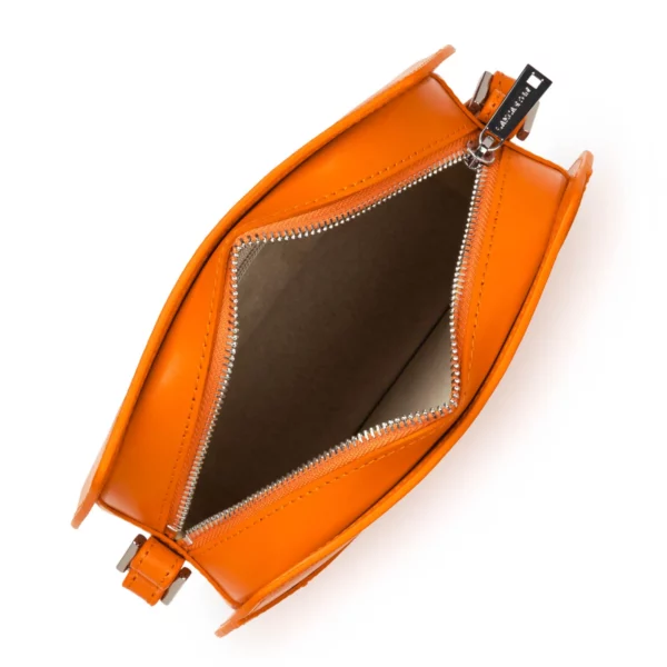 Sac à main demi lune Suave Lune cuir Lancaster orange