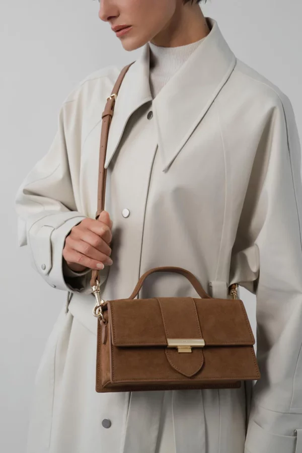Sac à main Ily Lancaster suède camel