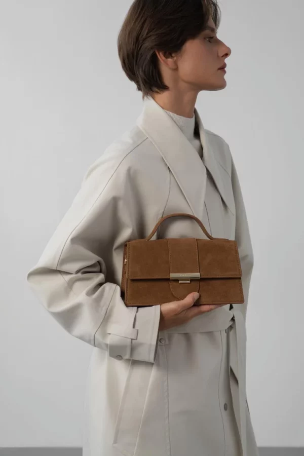 Sac à main Ily Lancaster suède camel