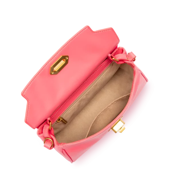 Sac mini cartable rose cuir Donna Grace Lancaster