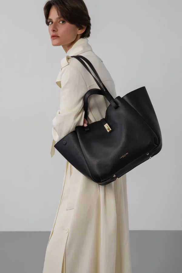 Grand sac cabas épaule Milano Horizon Lancaster noir