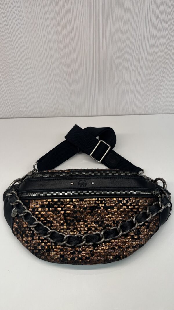 Sac banane Petra W Mila Louise cuir noir bronze