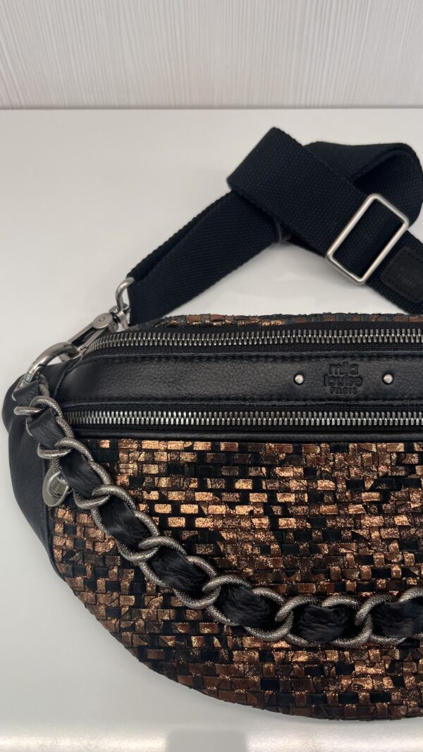 Sac banane Petra W Mila Louise cuir noir bronze