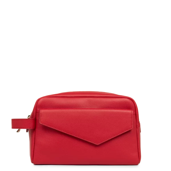 Trousse de toilette Zoé cuir Lancaster rouge