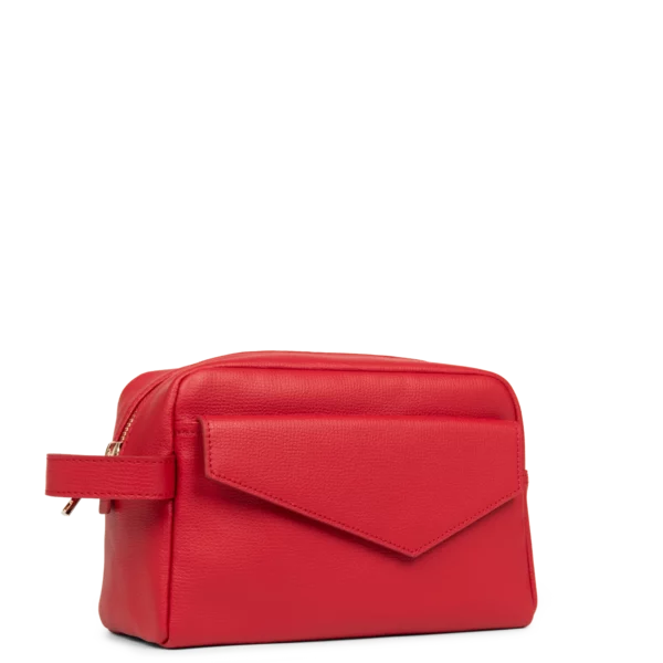 Trousse de toilette Zoé cuir Lancaster rouge