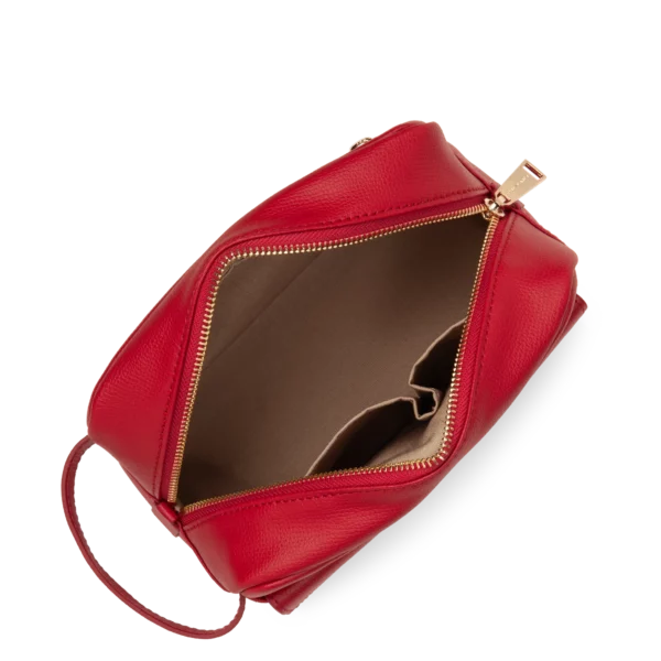 Trousse de toilette Zoé cuir Lancaster rouge