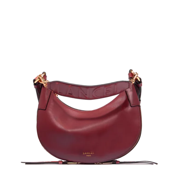 Sac Besace Hobo cuir S Origami cassis