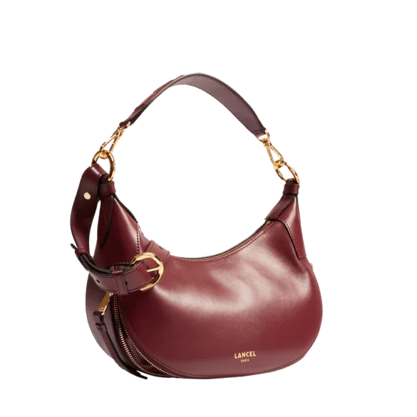 Sac Besace Hobo cuir S Origami cassis