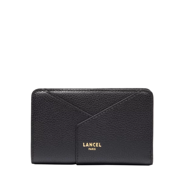 Portefeuille compact zippé Envelopppe de Lancel noir