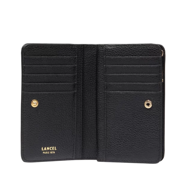 Portefeuille compact zippé Envelopppe de Lancel noir