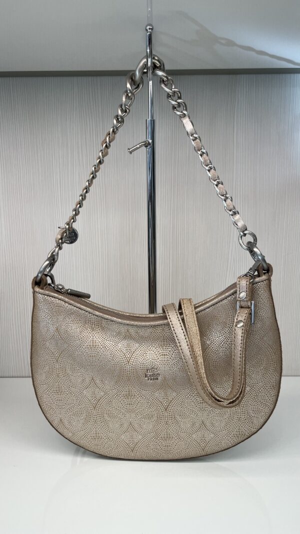 Sac demi-lune Nelia cuir Mila Louise crème