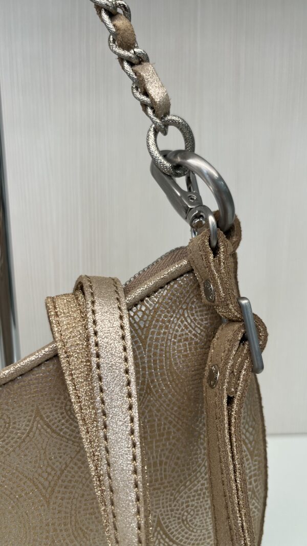 Sac demi-lune Nelia cuir Mila Louise crème