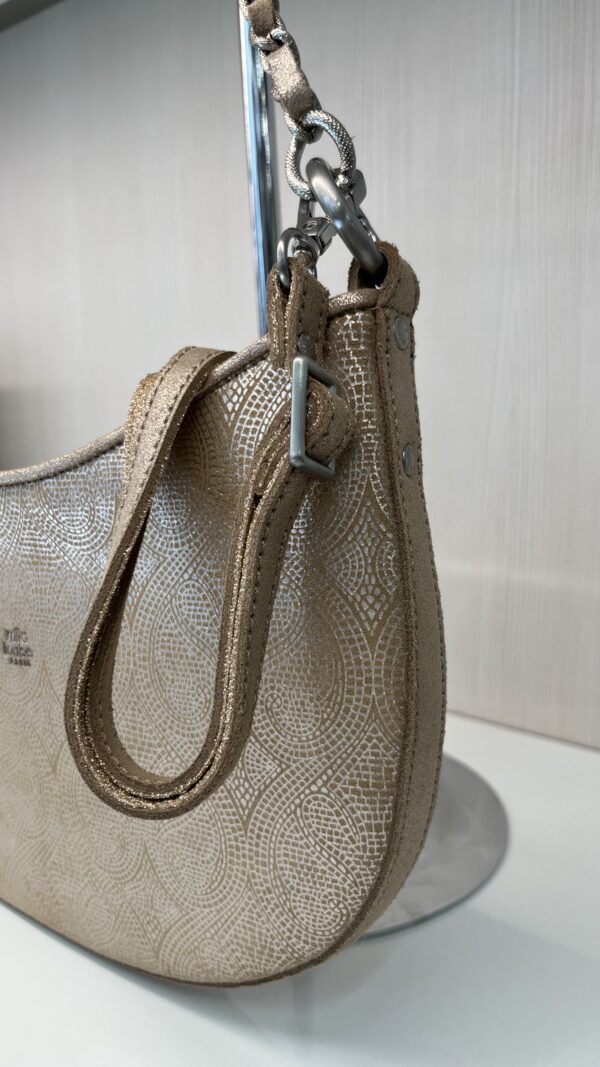 Sac demi-lune Nelia cuir Mila Louise crème