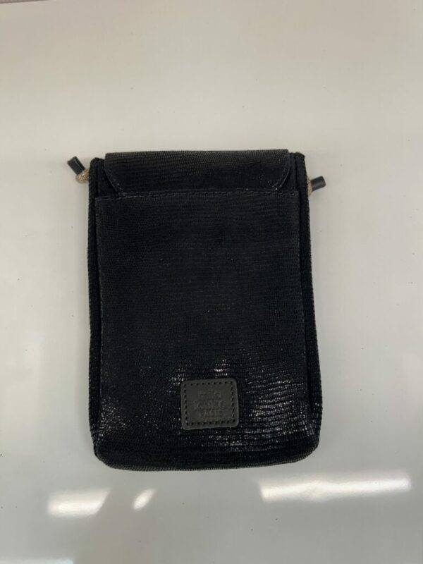 Sac porte téléphone Roel Noir cuir effet lézard Mila Louise