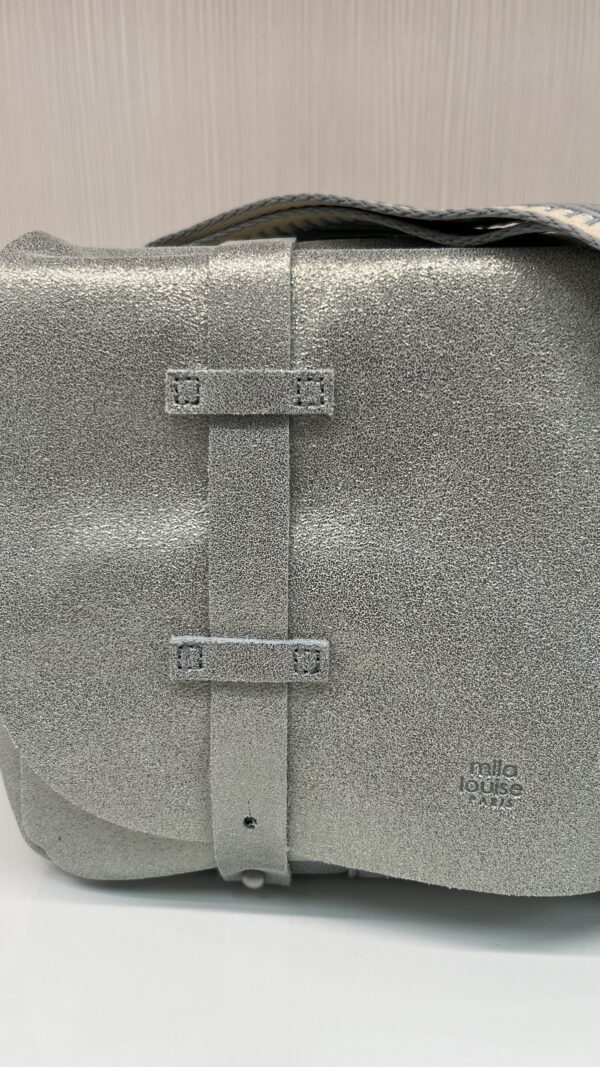 Sac besace cartable Bessy X cuir Mila Louise azur