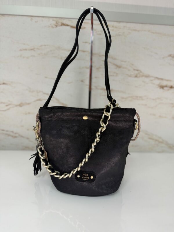 Sac seau Milena EP12 tissu pailleté Mila Louise noir