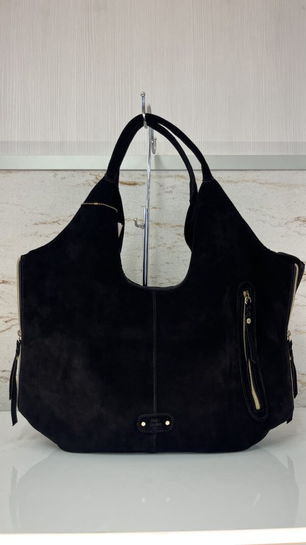 Sac hobo Philae V croûte de cuir Mila Louise noir