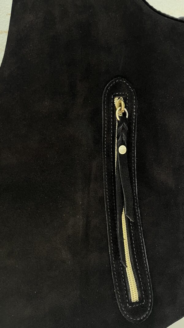 Sac hobo Philae V croûte de cuir Mila Louise noir