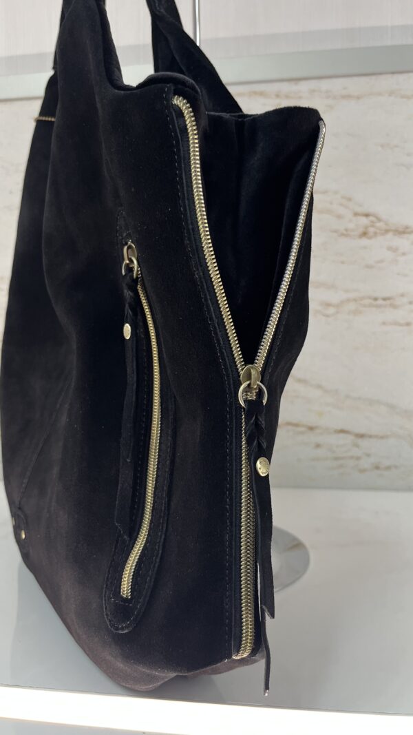 Sac hobo Philae V croûte de cuir Mila Louise noir