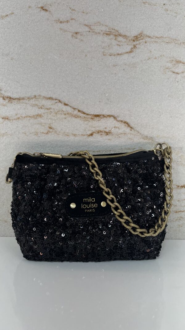 Sac pochette Maty sequin Mila Louise noir