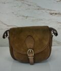Sac besace en cuir velours Gypsy GERARD DAREL ambre