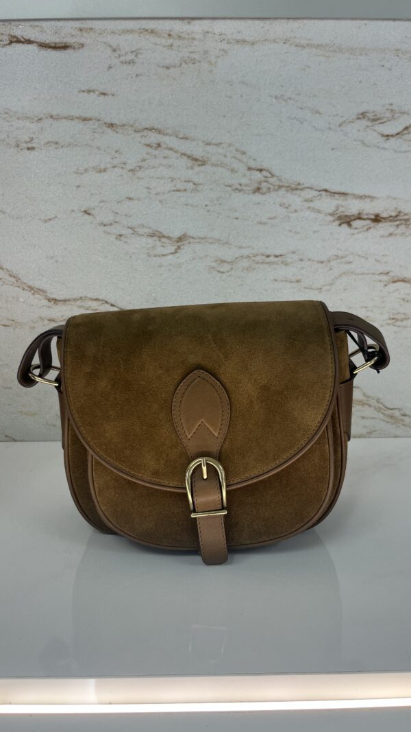 Sac besace en cuir velours Gypsy GERARD DAREL ambre