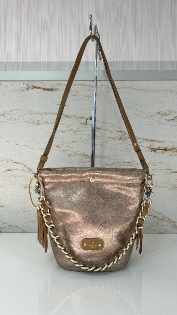 Sac seau Milena tissu pailleté Mila Louise bronze