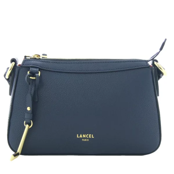 Sac bandoulière zippé Faubourg cuir Lancel marine
