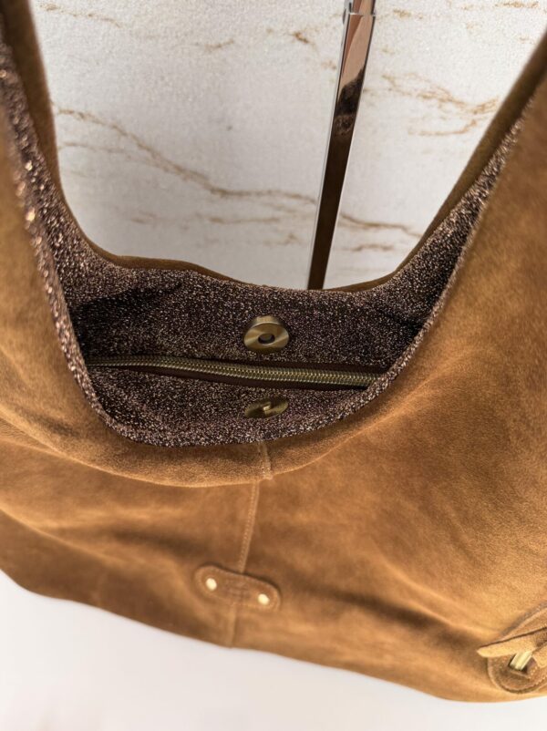 Sac hobo Philae V croûte de cuir Mila Louise ocre