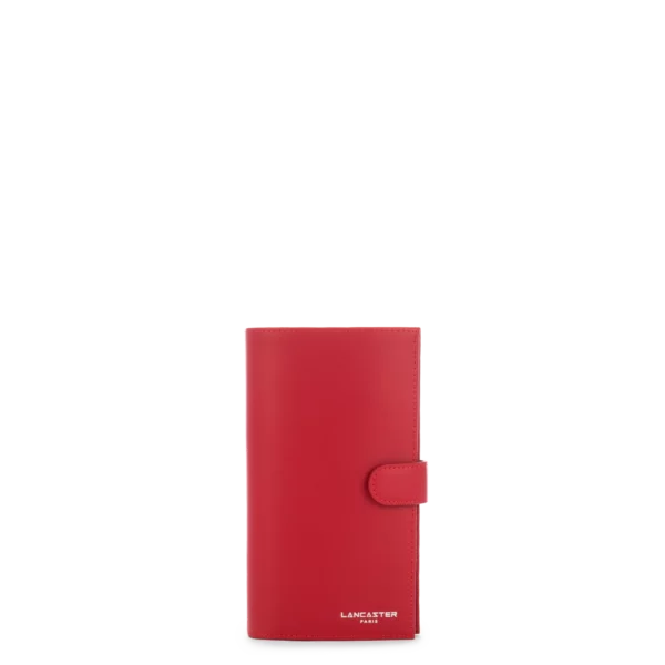 Porte-chéquier femme cuir Lancaster Smooth rouge