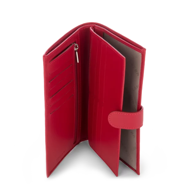 Porte-chéquier femme cuir Lancaster Smooth rouge