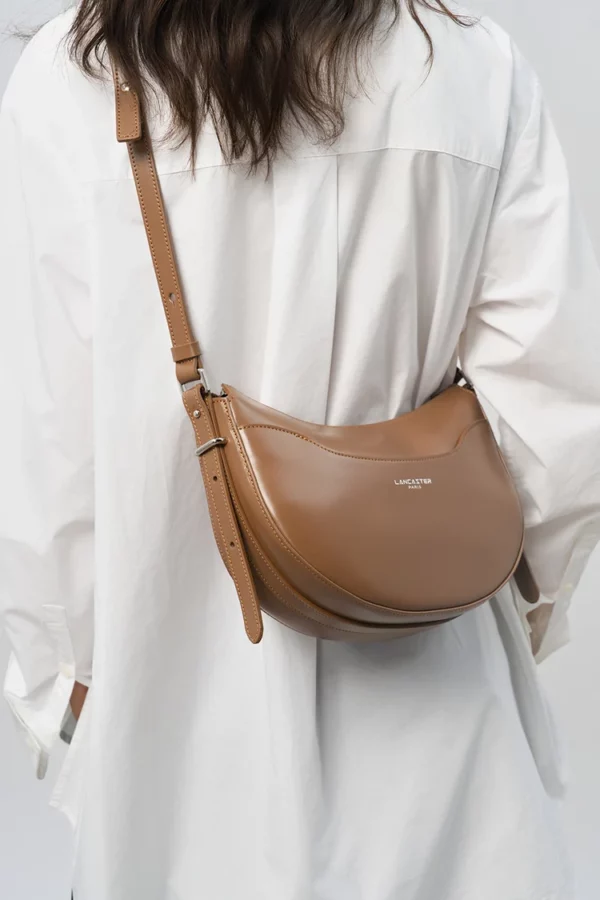 Sac demi lune cuir Suave Ace Lancaster noisette