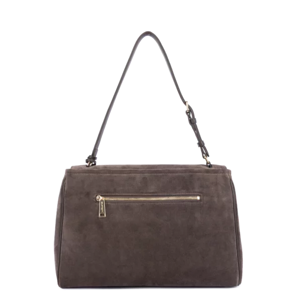 Grand sac cabas épaule suède Grace Lancaster marron