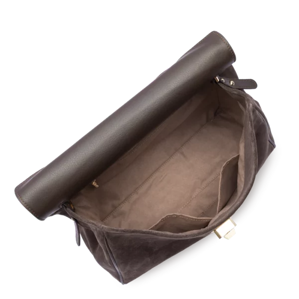 Grand sac cabas épaule suède Grace Lancaster marron