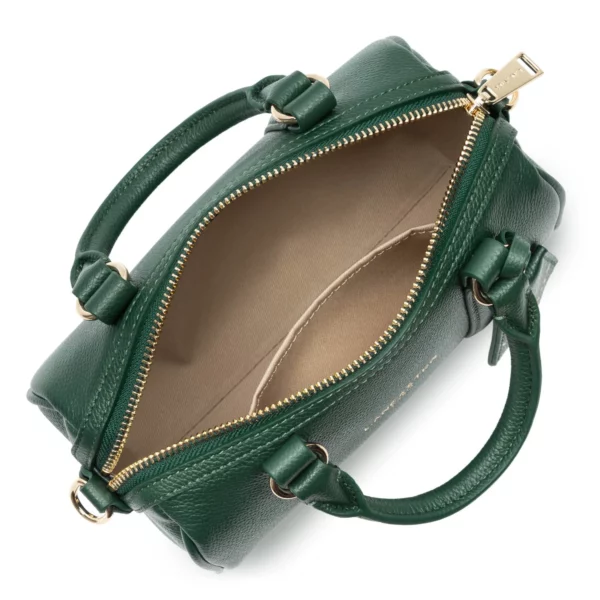 Petit Sac à main vert foncé Polochon Cuir Lancaster