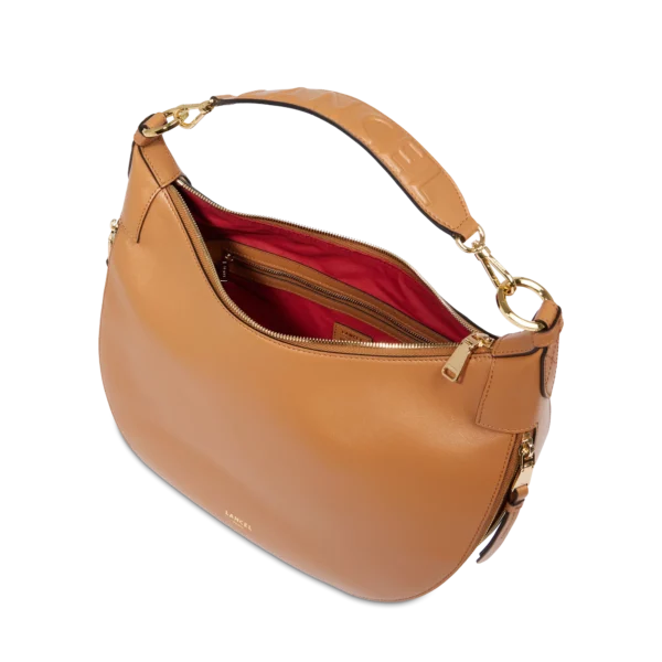 Sac femme cuir hobo Origami Lancel camel