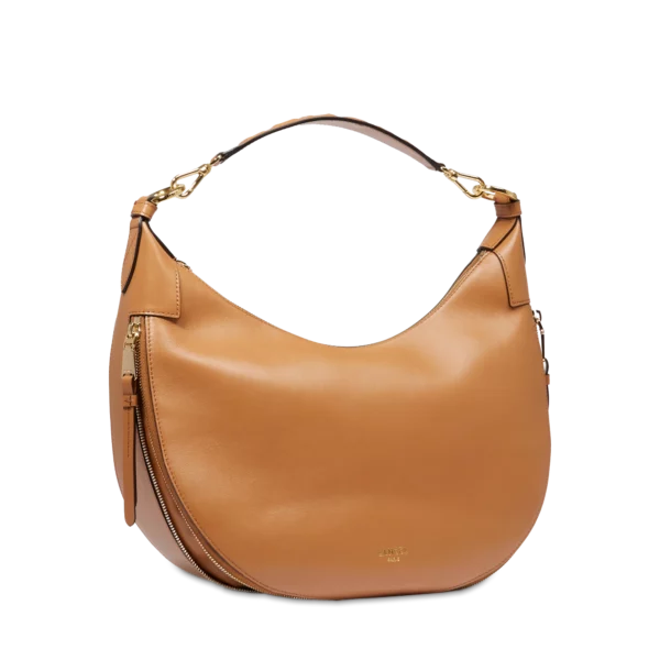 Sac femme cuir hobo Origami Lancel camel