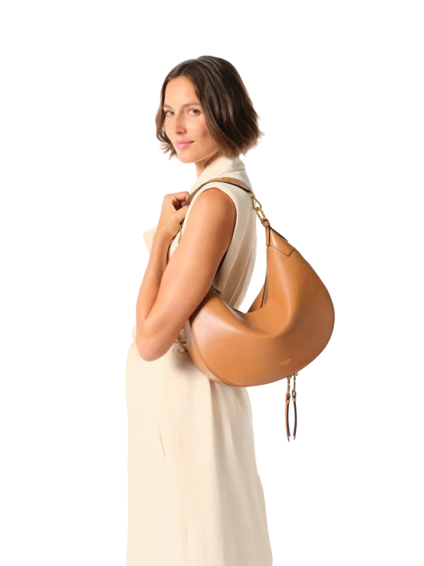 Sac femme cuir hobo Origami Lancel camel