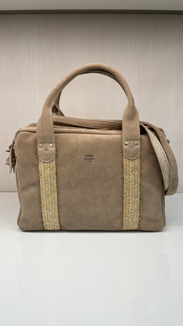 Sac à main Mapa V4 cuir daim Mila Louise crème