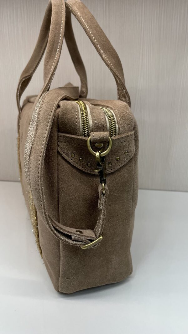 Sac à main Mapa V4 cuir daim Mila Louise crème