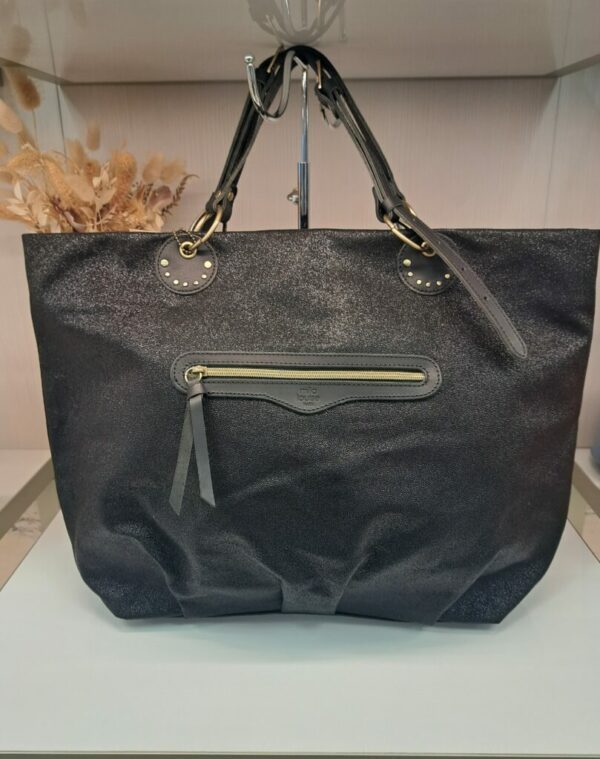 Sac cabas NISA AR24 cuir noir Mila Louise