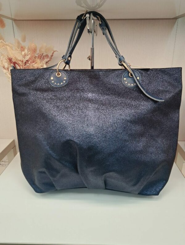 Sac cabas NISA AR24 cuir encre bleu Mila Louise